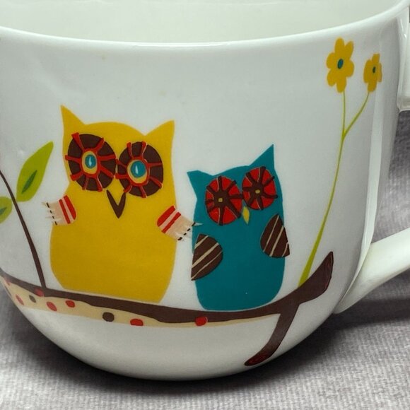 Colorful Owl Ceramic Coffee Mug by Just Mugs 14 oz Cup - Picture 2 of 12